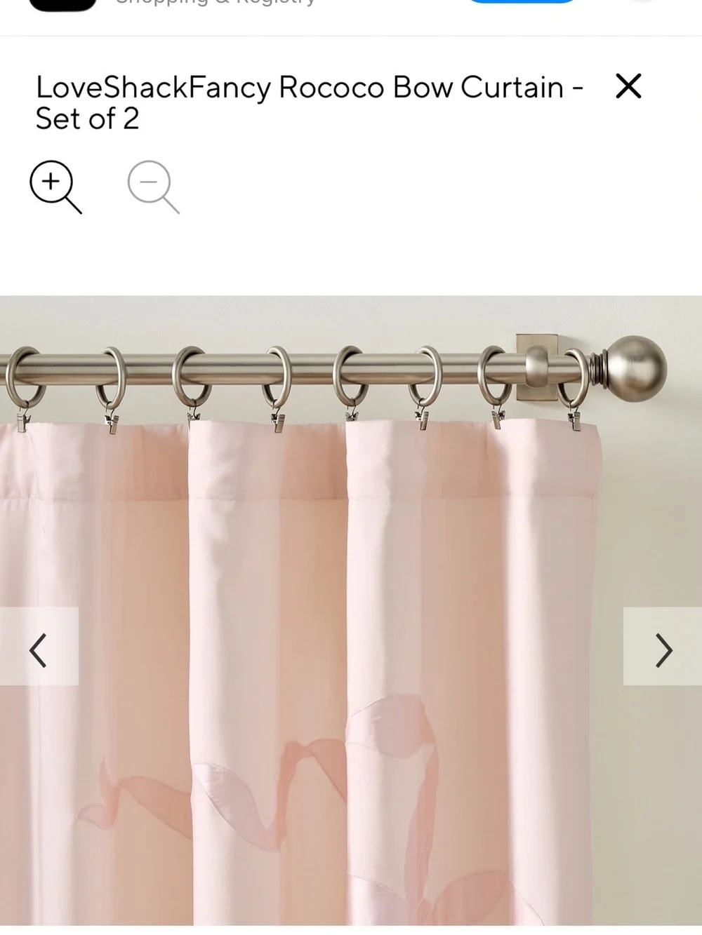 LoveShackFancy Pale Pink Floral Sheer-Accent Curtain Panels